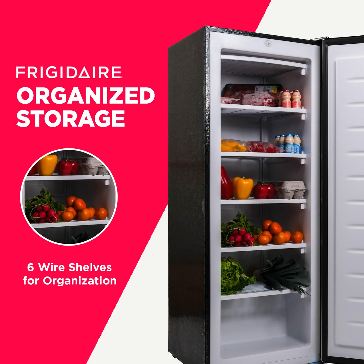 Frigidaire EFRF696-AMZ Upright Freezer 6.5 cu ft Stainless Platinum Design Series, Silver Frigidaire