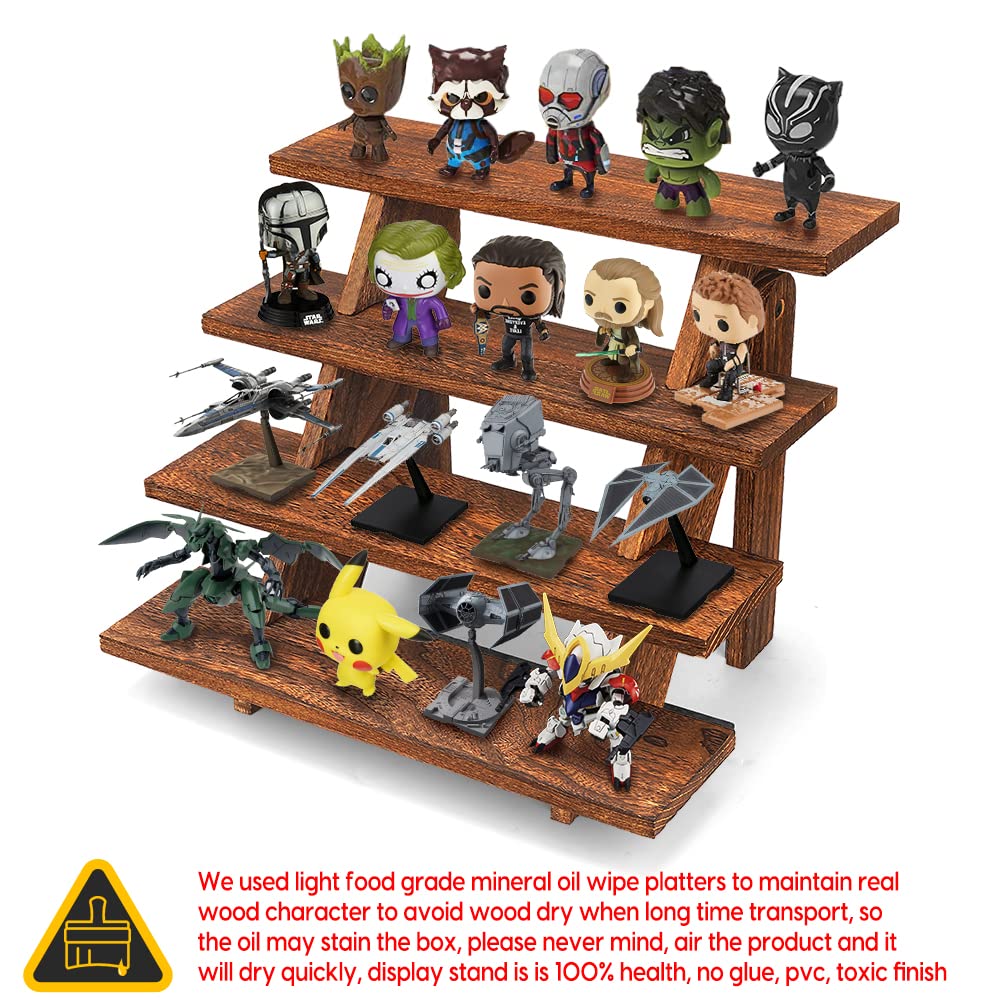 Manspdier Wooden Display Stand Wood Cupcake Stands Tool Free, Rustic Risers for Display Ideal Craft Funko Pop Shelves Table Display Stand for Vendors Wood Riser Manspdier