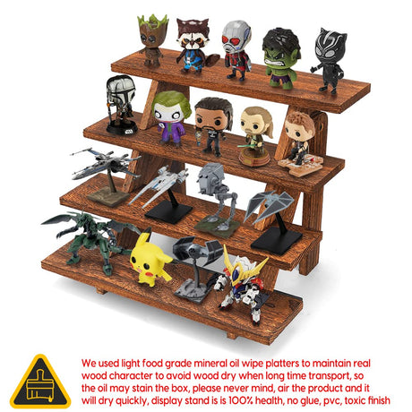 Manspdier Wooden Display Stand Wood Cupcake Stands Tool Free, Rustic Risers for Display Ideal Craft Funko Pop Shelves Table Display Stand for Vendors Wood Riser Manspdier