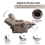 CANMOV Manual Loveseat Recliner, 2 Seat Recliner Sofa Chair with Armrest and Overstuffed Backrest, Couch Set for Living Room, Bedroom, Office, Light Brown CANMOV