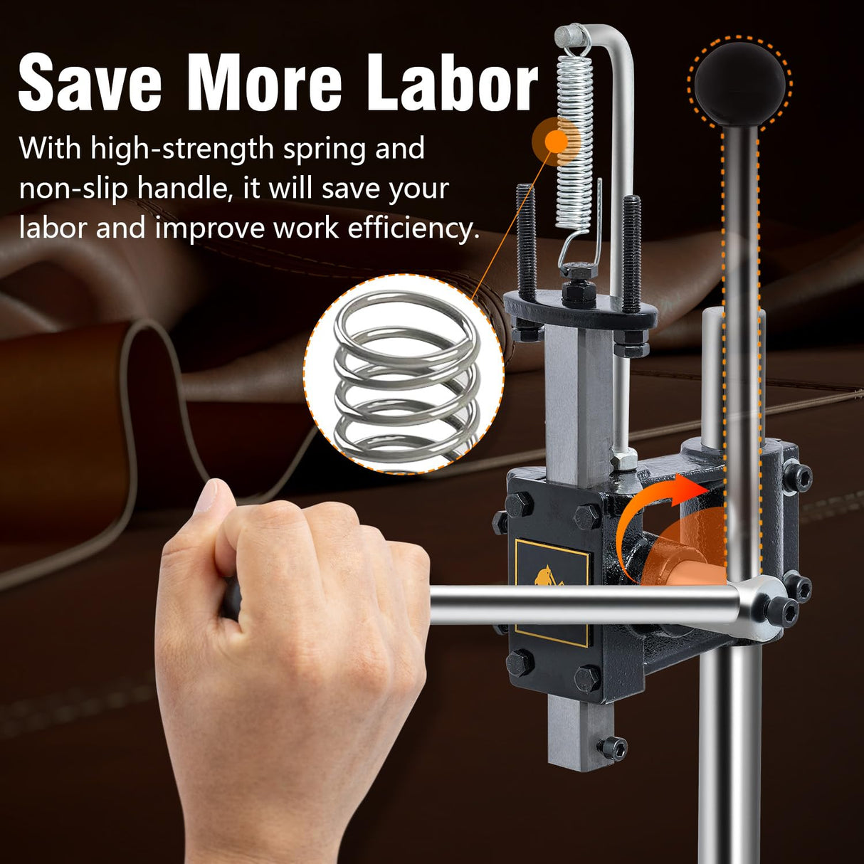 CXRCY Leather Hole Puncher & Press Machine, Manual Hole Punch Set for Leatherworking DIY Craft Leather Hole Punching,Setting Rivets,Button Snaps with 13pcs Punches, PP & Aluminum Plate CXRCY