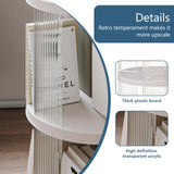 Rolling Bookshelf, 360°Display Spinning Rotating Revolving Bookshelf with Brake Wheels, 3 Tiers Moveable White Small Corner Bookcase Suitable for Bedrooms, Living Looms, Offices, and Study Rooms Leafpool