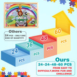 OIDIRE Wooden Puzzles for Kids Ages 4-8, 6 Pack Puzzles Wooden Jigsaw Puzzles 60 Pieces for Children Learning Educational Puzzles Toys for Boys and Girls OIDIRE