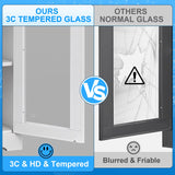 Polup Display Cabinet with Glass Doors, Metal Curio Cabinets with Lock and Shelves, 71''Tall Display Case for Living & Dining Room, Bookcase for Home, Clinic, School (White)- Assemble Required Polup