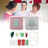 Tgoon Latch Hook Rug Kit , Christmas Tree Pattern Latch Hook Cup Mat Simple to Use Comfortable Touch Enough Quantity for DIY , Cute Mini Rug Sewing Set Latch Hook Kits for Kids Tgoon