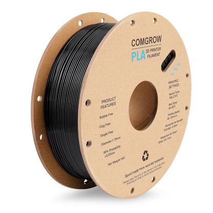 Comgrow PLA 3D Printer Filament, 3D Printer PLA Filament 1.75mm, Dimensional Accuracy +/- 0.02 mm, 1KG Spool PLA Black - WoodArtSupply