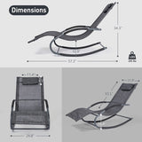 mansion home Outdoor Lounge Chair, Chaise Lounge for Patio & Lawn, Pool Lounge Chairs with Removable Pillow, Dark Grey mansion home