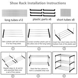 Jucaifu Stackable Small Shoe Rack, Entryway, Hallway and Closet Space Saving Storage and Organization (3-Tier, Black) Jucaifu