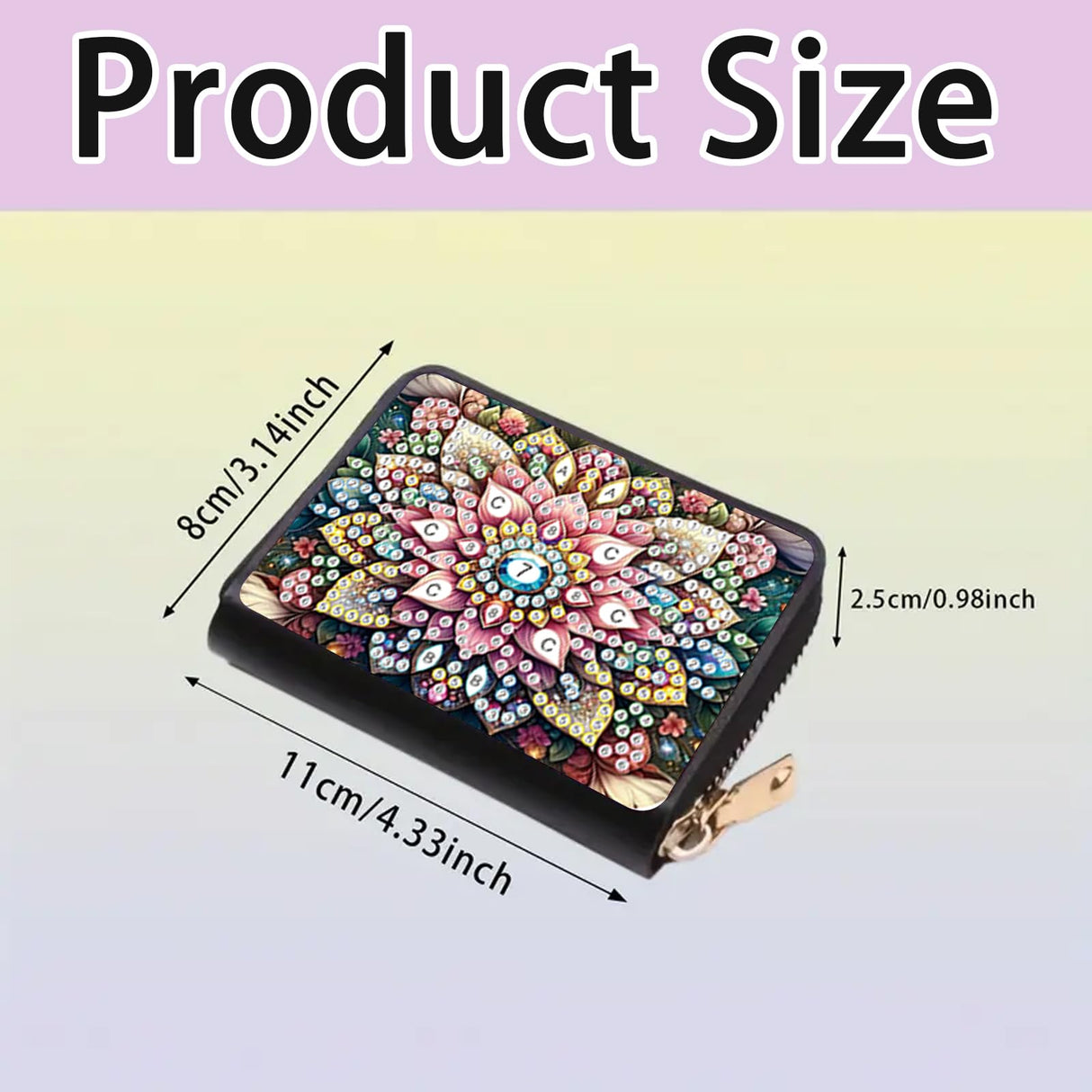 DIY Diamond Painting Kit Card Bag Flower Pattern Compact Portable Card Holder Multi Card Position Mini Wallet Bank Card Coin Storage Bag Personalised Creative Handmade Gift Tontut