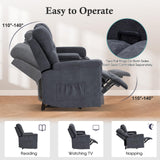 Consofa Reclining Loveseat with Console, Wall Hugger Love Seat Recliner RV Theater Sofa, Double Recliner Loveseat with Cup Holder and Side Pocket for Living Room (Gray) Consofa