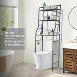 Metal Over Toilet Storage Stand Above Bathroom Organizers and Storage Cabinet Behind Over The Toilet Shelf Rack 3 Tier Bathroom Shelves Over Toilet Freestanding Space Saver with Toilet Paper Holder Rindoujin