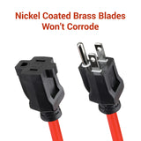 Clear Power 50 ft Outdoor Extension Cord 16/3 SJTW, 3-Prong Grounded Plug, Orange, Water & Weather Resistant, Flame Retardant, General Purpose Power Cord for Lawn & Garden, DCOC-0117-DC Clear Power