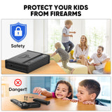 Dveron Biometric gun safe for handgun, Quick Access Fingerprint ＜1s Pistol Safe, Gun Lock Box Gun for Cloakroom Bedroom Nightstand and Car, Black Safe Box, Carbon Steel Construction Dveron