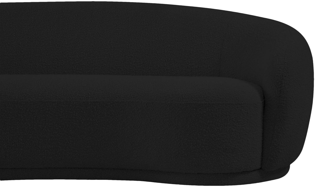 Meridian Furniture 693Black-S Hyde Collection Modern | Contemporary Boucle Fabric Upholstered Sofa, Black, 89.5" W x 38" D x 27.5" H Meridian Furniture