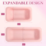 Paris Hilton Over the Sink Expandable Colander, Extendable Strainer, Adjustable from 14.5 inches to 19.5 inches, Fits most kitchen sinks, Made without BPA, Pink Paris Hilton