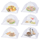 Lauon Large Food Cover,6 Pack Mesh Food Tent,17"x17",White Nylon Covers,Pop-Up Umbrella Screen Tents,Patio Net for Outdoor Camping, Picnics, Parties,BBQ,Collapsible and Reusable Lauon