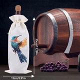 ARTopet DIY Diamond Christmas Wine Bottle Bags with Drawstring Diamond Art Painting Burlap Wine Gift Bags for Xmas Festive Holiday Party Wedding, Travel, Birthday-Hummingbird ARTopet