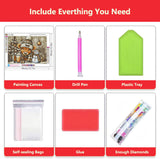 Christmas Diamond Art Kits for Adults - Highland Cow Diamond Painting Kits for Adults, 5D Round Full Drill DIY Winter Gem Art Paint by Diamonds 16x12 inch Axquilon