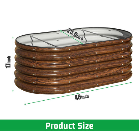 SnugNiture 3 Pcs 4x2x1.5ft Raised Garden Bed Outdoor, 17" Tall Galvanized Metal Planter Box, Raised Garden Bed Kit for Planting Vegetables Plants Fruits, Brown SnugNiture