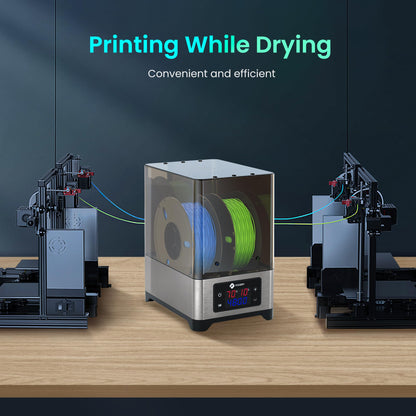 3D Printer Filament Dryer Box with Fan, 2 Spool 3D Printer Dehydrator with PTC Heater 360° Rapid Constant Heating, Auto Humidity Control, Compatible with Nylon PLA PETG ABS TPU - WoodArtSupply