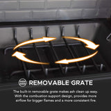 Sunjoy Outdoor Fireplace, Patio Wood Burning Fireplace with Steel Chimney, Mesh Spark Screen Doors, Fire Poker, and Removable Grate, Copper and Black Sunjoy