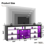 Bestier Tall TV Stand for 75 inch TV, LED Entertainment Center, Gaming TV Console with Storage for PS5, Modern TV Cabinet for Bedroom, Living Room, Black Carbon Fiber Bestier