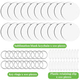 300 Pcs Sublimation Keychain Blanks Bulk Double Side Heat Transfer Sublimation MDF Blank Set with Keychain Rings & Jump Rings,Heat Transfer Keychain Blank Board for DIY Crafts(Round) Guiqulai