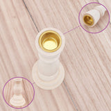 GORGECRAFT 2 Size Unfinished Wooden Candlesticks Wood Holders Metal Candle Holder Cup 4/5 Inch Hole Classics for Home Wedding Decorations GORGECRAFT