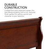 Furniture of America Arabella Cherry Wood Queen Sleigh Bed Frame with Headboard and Footboard Furniture of America