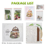 DIY Miniature House Kit,Green Garden Mini House Building Kit with LED & Furniture,Tiny House Dollhouse Kit for Adults Teen Hobby,Wooden Craft Mini Model Kit,Plants Lover Home Decor Birthday Gifts FLYNOVA