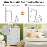 Furnulem 4-Drawer Dresser for Bedroom - White Wood Chest of Drawers Closet Storage Cabinet Organizer for Bedroom, Living Room, Hallway & Office Furnulem