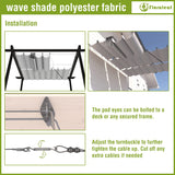 FLORALEAF 4'×16' Pergola Shade Cover Waterproof Retractable Pergola Replacement Canopy Slide Shade Sail with Cable Hardware for Outdoor Patio Porch Garage Deck Backyard Awning FLORALEAF