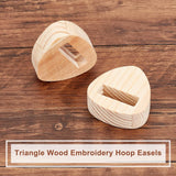 OLYCRAFT 4Pcs Embroidery Hoop Display Stand 2x2x0.7 inch Triangle Wood Embroidery Hoop Easels Embroidery Hoops Wooden Base Embroider Hoops Holder Accessories for Embroider Cross Stitch Stand Decor OLYCRAFT