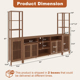 Entertainment Center with Bookshelves, Farmhouse TV Stand for 70 Inch TVs, TV Stands for Living Room w/Adjustable Shelves & Storage Cabinet, Modern Console Cabinet for Bedroom Home Theater HomeEterna