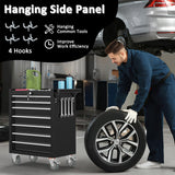 Granper High Capacity 7-Drawer Tool Chest with Wheels, Movable Rolling Tool Chest, Lockable Tool Box with Wheels, Heavy Duty Tool Cabinet for Workshop, Garage, Mechanics and Repair Room (Black) Granper