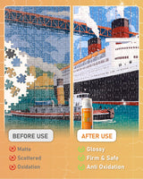 Nicpro 2 Pack Jigsaw Puzzle Glue, 8 oz / 240ml with Sponge Head, Preserves Finished Puzzles, Quick-Drying, Non-Toxic & Clear Water-Soluble Puzzle Glue Kit for 1000/3000/5000 Pieces Nicpro