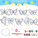 Fprl 27 Sets DIY Window Paint Art Suncatchers Craft Kits Butterfly Ornaments Decorations Suncatcher Kit for Classroom Home Easter Activity Gift Project Fprl