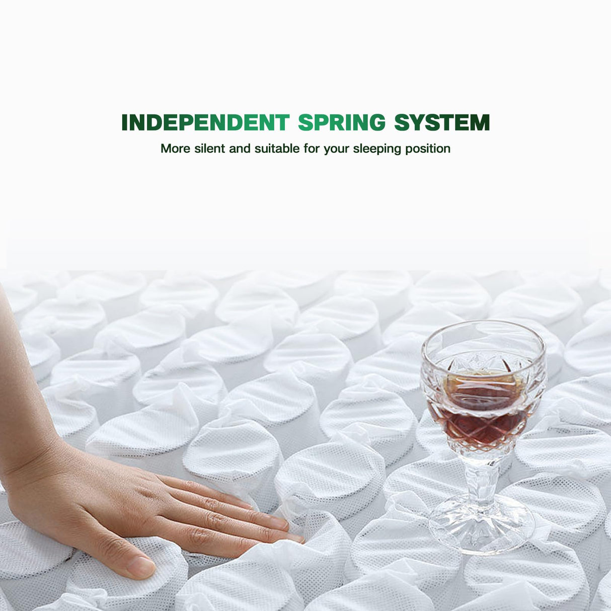 JEEKEA Full Size Mattress, 10 Inch Innerspring Hybrid Mattress in a Box with Memory Foam for Back Pain Relief, Medium Firm Mattress with Motion Isolation & Strong Edge Support JEEKEA