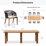 PURPLE LEAF 9 Pieces Outdoor Dining Set Patio Furniture Set Aluminum Rattan Wicker Patio Dining Table and Chairs Set for 8 for Lawn Backyard Deck Brown PURPLE LEAF