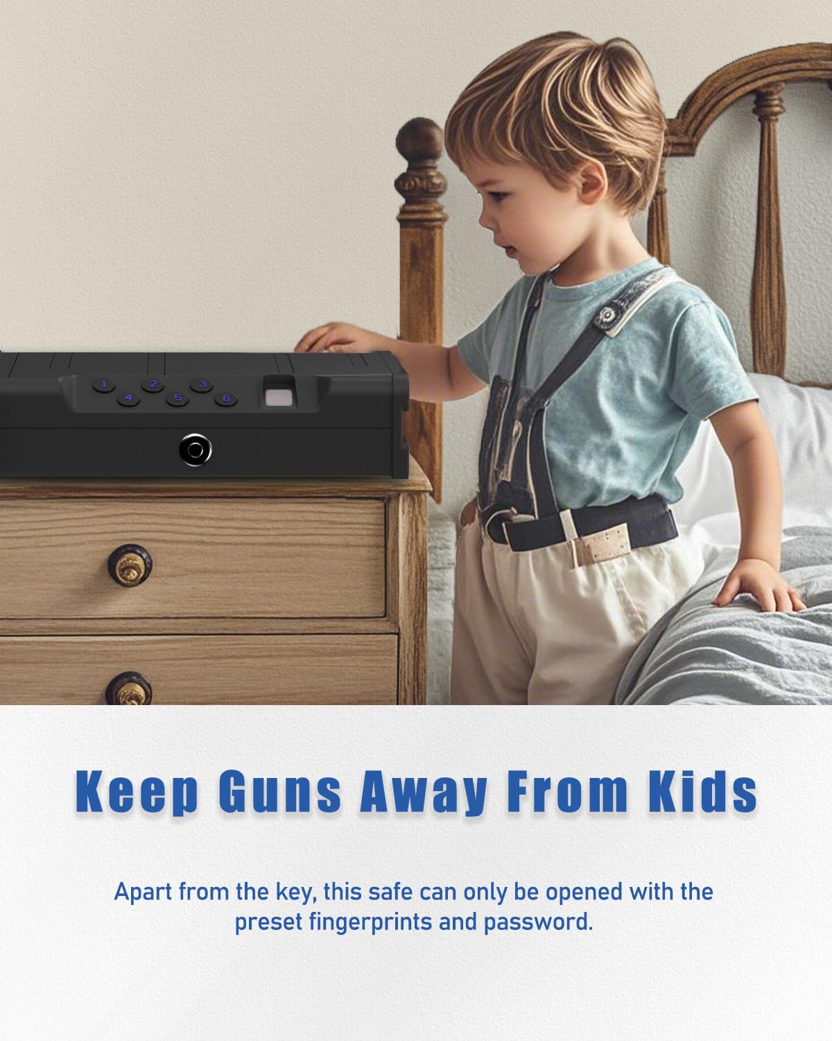 teentan Gun Safe, Biometric Gun Safe for Pistols - Quick-Access Handgun Safe with Fingerprint & Digital Keypad | Fits 2 Pistols | Silent Mode, Heavy-Duty Steel for Home, Nightstand, Car, and Bedside teentan