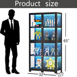 walkclpck 4 Tier Curio Display Case, Display Cabinet with Acrylic Door, 65“Transparent Curio Case, Organizers Rack & Display Shelf, Kids Bookcase for Bedroom, Office, Playroom, Living Room. walkclpck