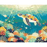 Sea Turtle Paint by Numbers Kit for Adults Beginner Turtle Oil Painting Kit Adult Paint by Number Kits on Canvas Animals DIY Painting for Beginners Art by Numbers for Gifts Home Wall Decor 16x20 Inch obterie