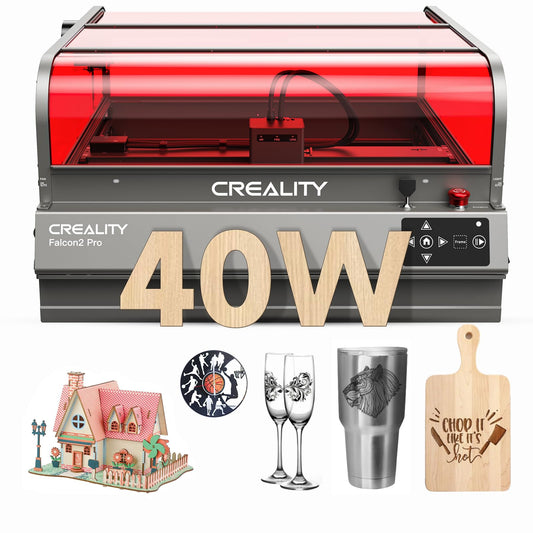 Creality Laser Engraver Faclon2 Pro 40W Desktop Diode Cutter and Engraver Machine with Enclosure,Smart Camera,Air Assist,Engraving Machine for Wood Acrylic Leather Stone Metal - WoodArtSupply