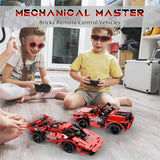 GMAOPHY STEM Toy Building Toys Gifts for Age 5, 6, 7, 8, 9, 10, 11, 12 Years Old Kids Boys Girls, 2 in 1 Remote Control Racing Car Building Blocks, 351 Pcs DIY Engineering Construction Toy GMAOPHY