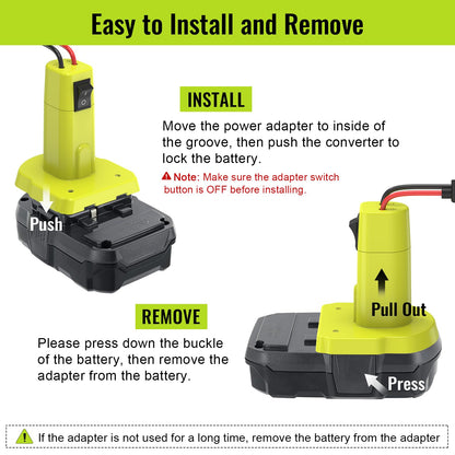 2 Packs Power Wheel Adapter for Ryobi 18V Battery, Upgraded Battery Converter Kit with Switch, Fuse & Wire Terminals, 12 AWG Wire, Power Connector for DIY RC Car Toys Robotics - WoodArtSupply