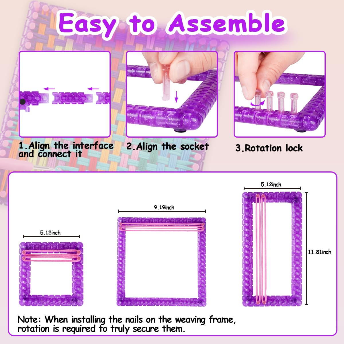 Weaving Loom Kit, DIY Arts and Crafts for Kids and Adults, Includes 288 Loops & Step-by-Step Instructions, Ideal Gifts for Girls Ages 5 6 7 8-12 13 Disracker