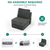 YITAHOME Convertible Cloud Sectional Couch, Comfy Corduroy Sectional Sofa with Deep Seat & High Pillows, Modern Easy-Clean Modular Sectional Sofa for Living Room Bedroom, Gray YITAHOME