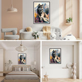 SENQAO Wolf Diamond Art Kits for Adults, Full Drill Diamond Dots Paintings for Beginners, Round 5D Paint with Diamonds Pictures Gem Art Painting Kits DIY Crafts Kits 30x40cm SENQAO