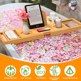 Luxury Bathtub Caddy Tray - Bath Tray Expandable - Bath Tub Tray Table for Bathtub - Bath Caddy Tray for Bathtub, Ajustable Size, Fits Most Tubs Banlilu