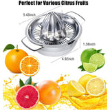 Citrus Lemon Orange Grapefruit Juicer Manual Squeezer 304 Stainless Steel Robust Hand Juicer Reamer Rotation Press with Strainer＆10oz Bowl, 2 Pour Spouts, Dishwasher Safe, Easy to Clean, Heavy Duty Etinslant